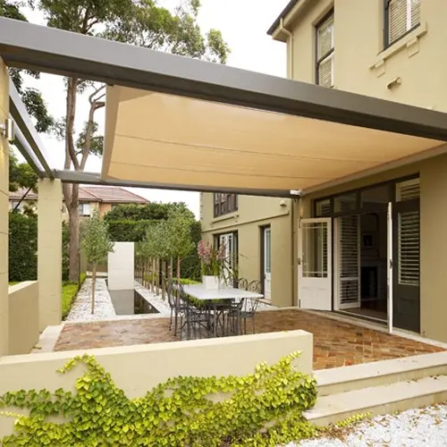 Pergola offers smart motorized retractable awnings
