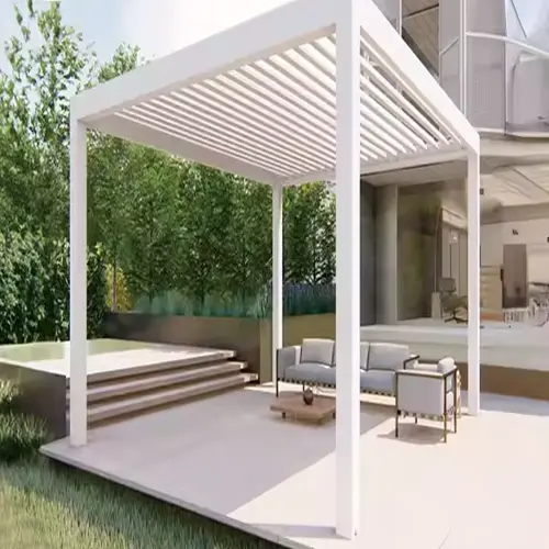 Pergola offers smart motorized retractable awnings